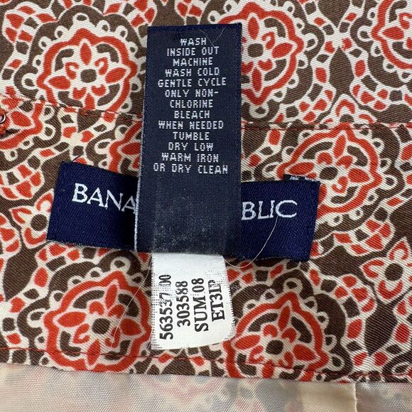 Banana Republic Silk Blend Skirt Geometric Medallian Posh Career Fall Spice 4 - Picture 14 of 14